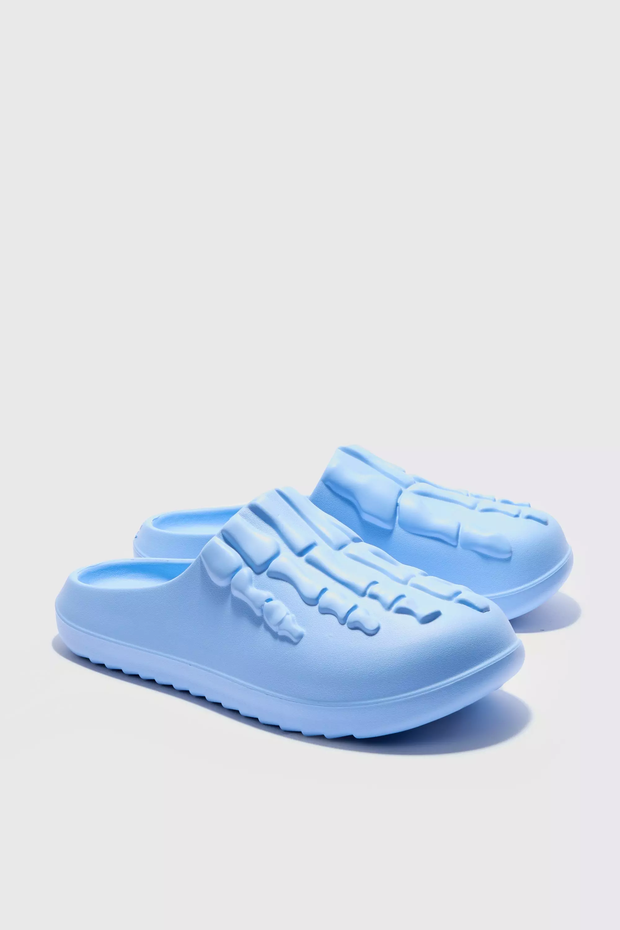 Light blue Perforated Skeleton Moulded Mule alternative image
