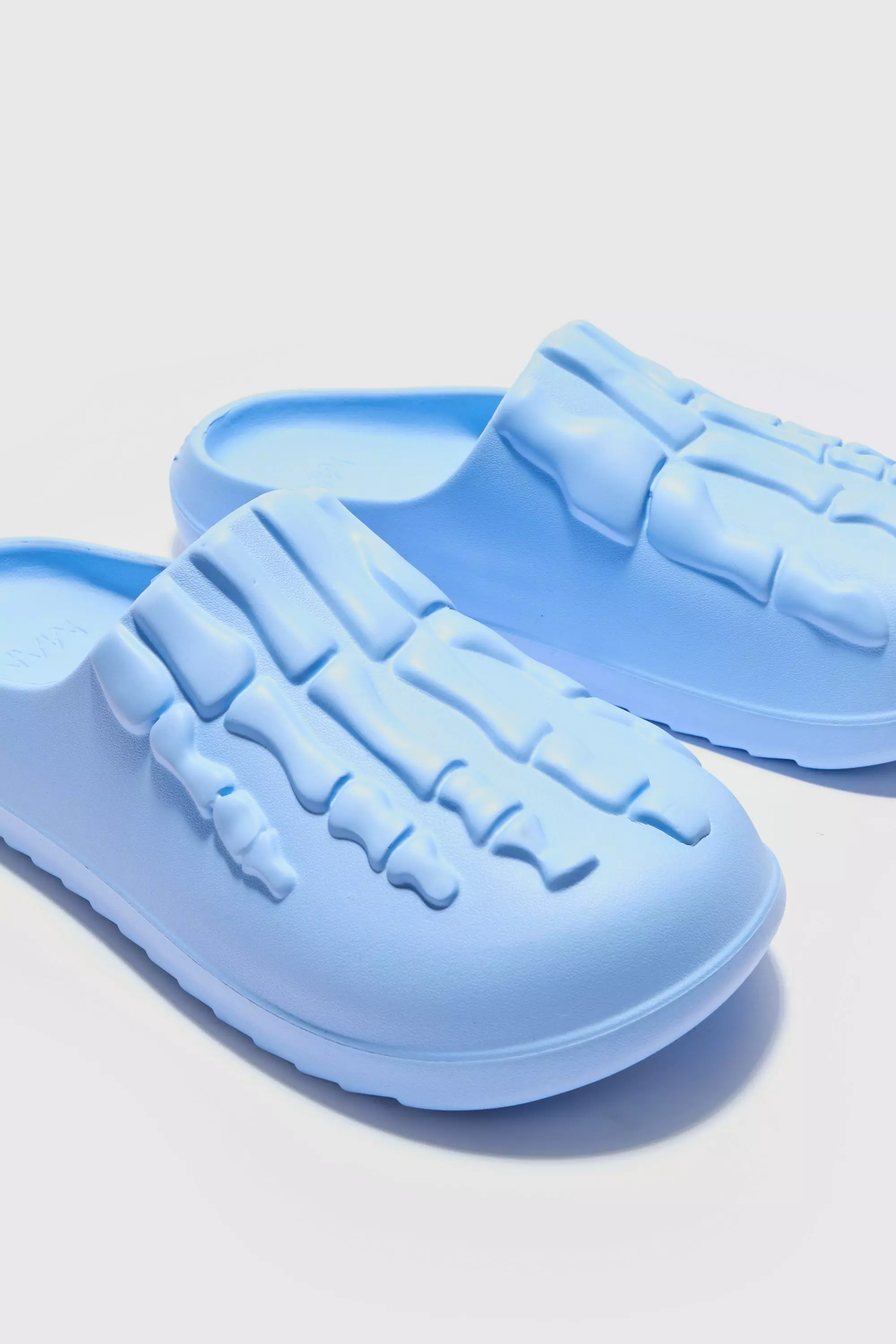 Light blue Perforated Skeleton Moulded Mule alternative image