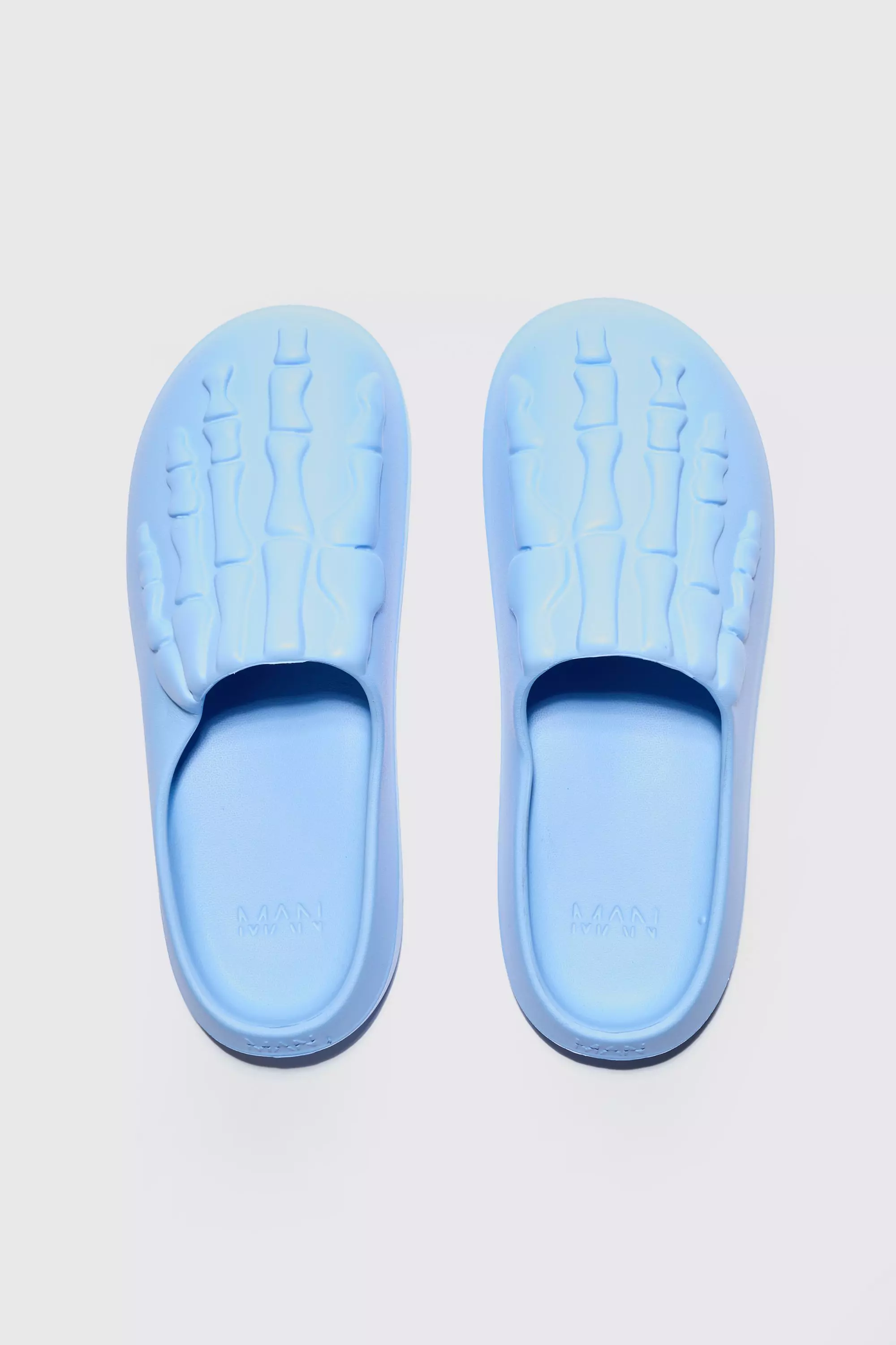 Light blue Perforated Skeleton Moulded Mule alternative image