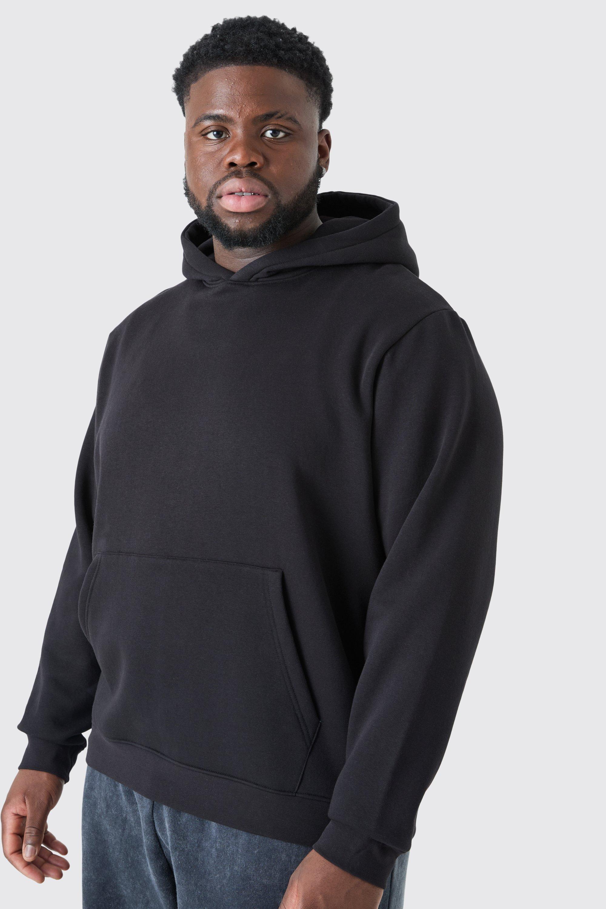 Plus Basic Over The Head Hoodie In Black boohoo