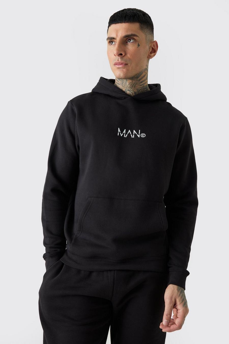 Tall Man Dash Over The Head Hoodie In Black image number 1