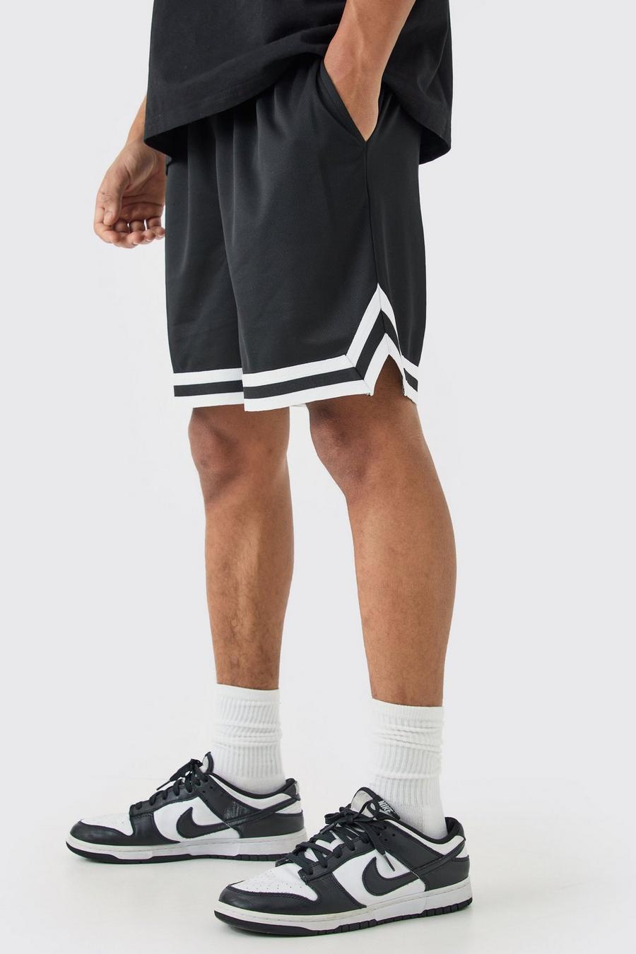 Pantalón corto holgado de malla estilo baloncesto, Black