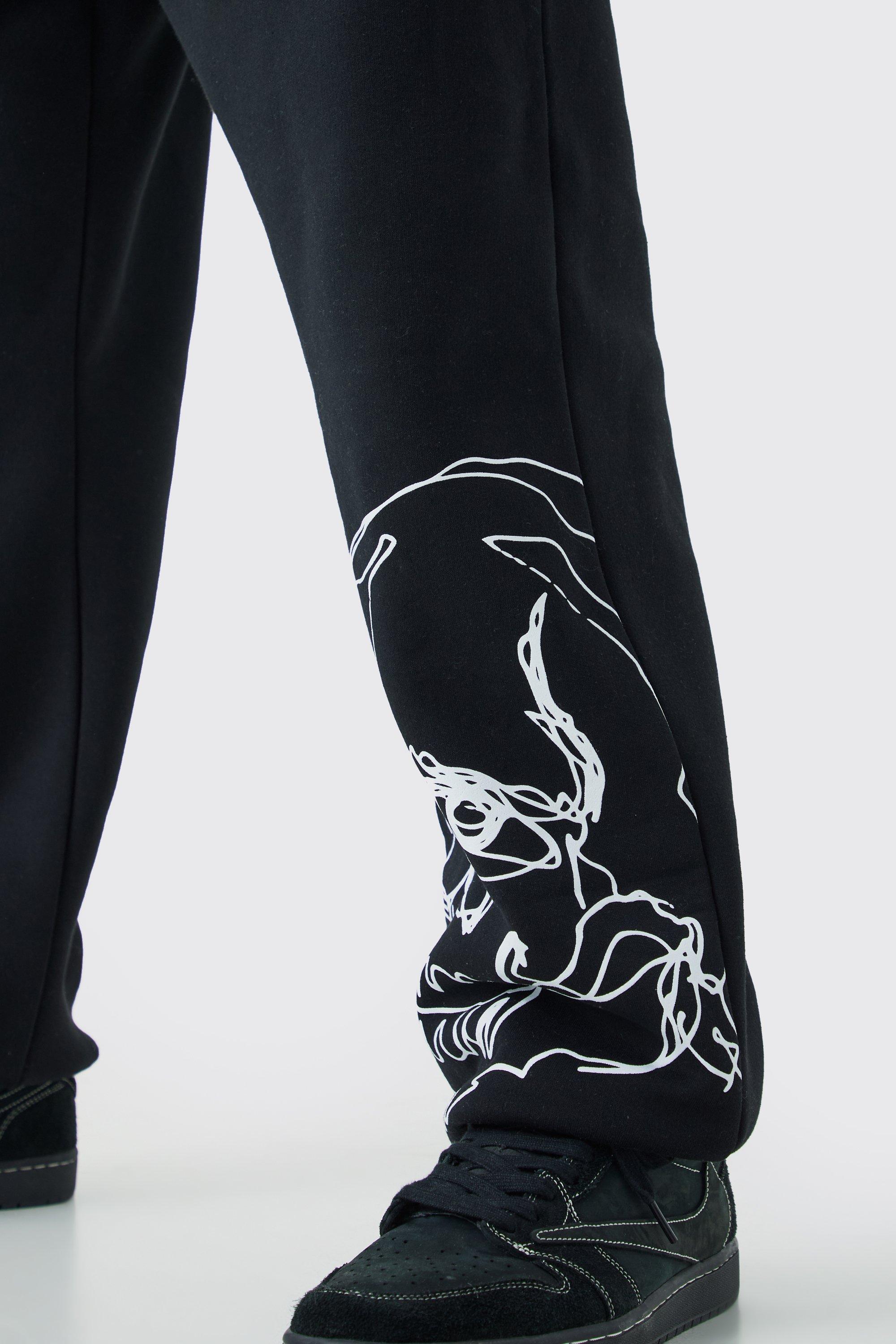 MENS OUTLINE BLACK SWEATPANTS