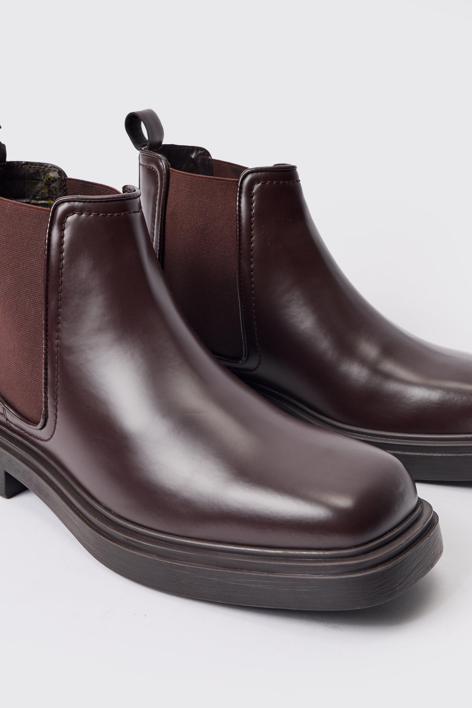 Square toe chelsea boots womens sales