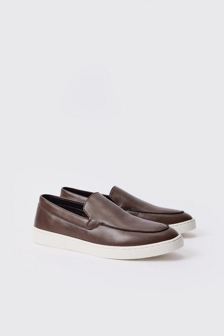 PU Slip On Loafer In Brown