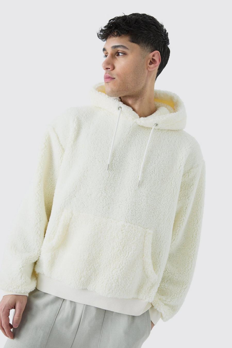 Ecru Oversize hoodie i teddy image number 1