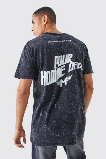 Oversized Acid Wash Graphic T-shirt black