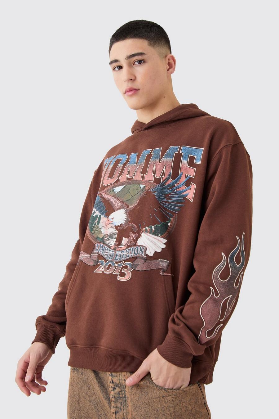 Chocolate Worldwide Oversize hoodie med grafiskt tryck image number 1