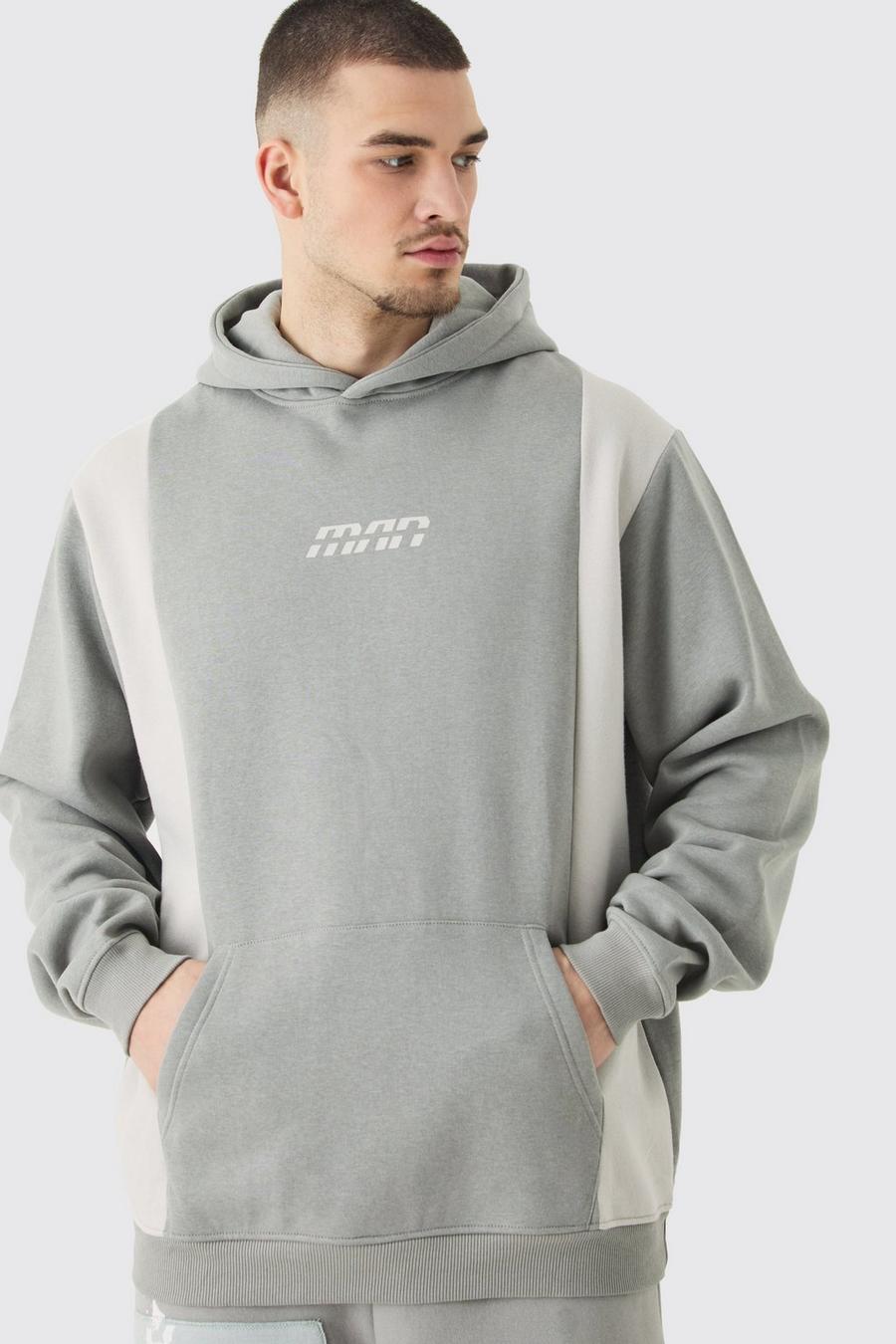 Grey Tall Core Color Block Hoodie image number 1