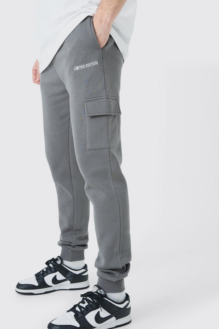 Charcoal Tall Limited Edition Skinny Fit Cargo Joggingbroek image number 1