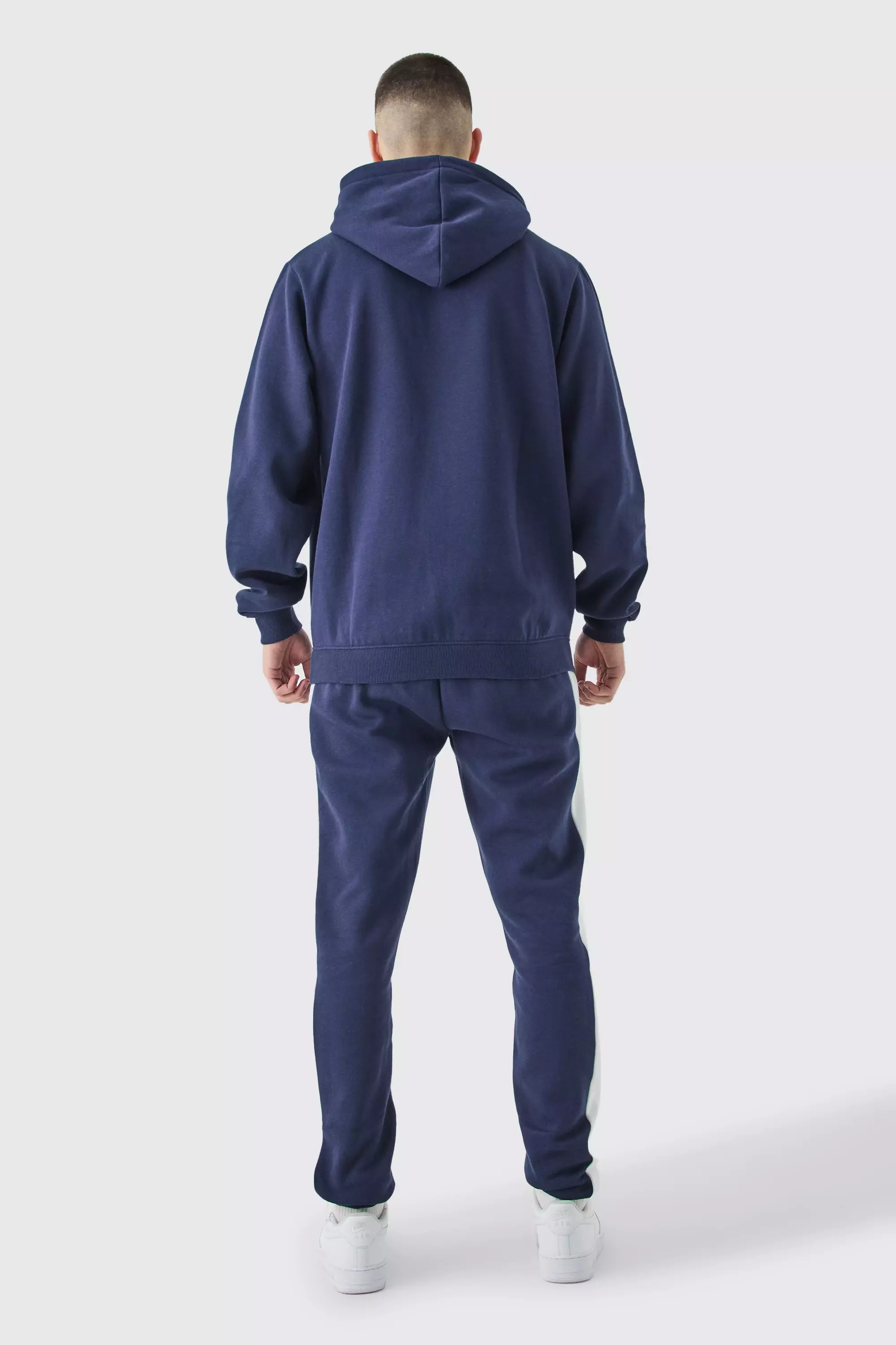 Navy Tall Man Signature Colour Block Hooded Tracksuit alternative image