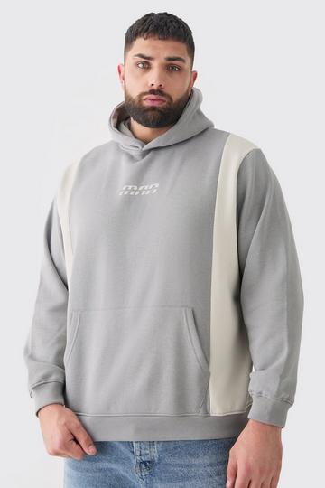 Plus Color Block Core Hoodie grey