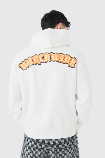 White Worldwide Back Print Hoodie