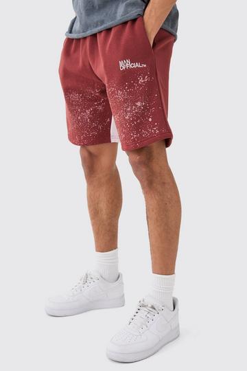 Relaxed Fit Paint Splatter Gusset Short chocolate