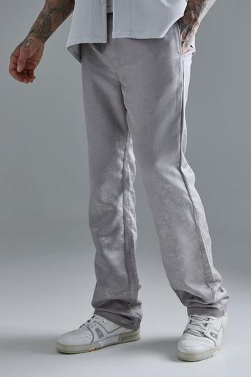 Stone Beige Elasticated Waist Slim Gusset Texture Trouser