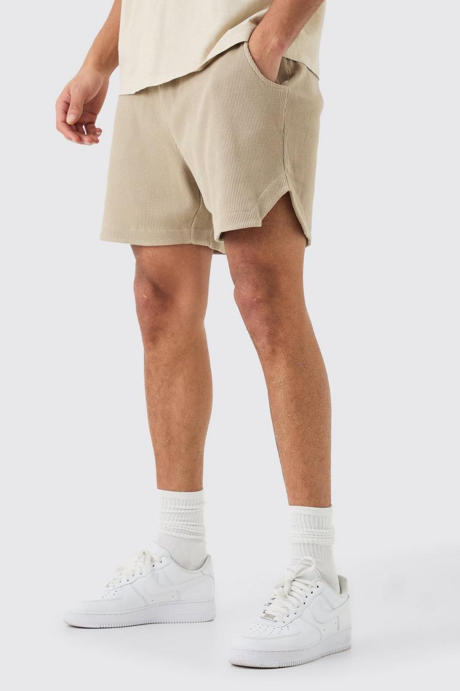 Taupe Relaxed Volley Waffle Short image number 1