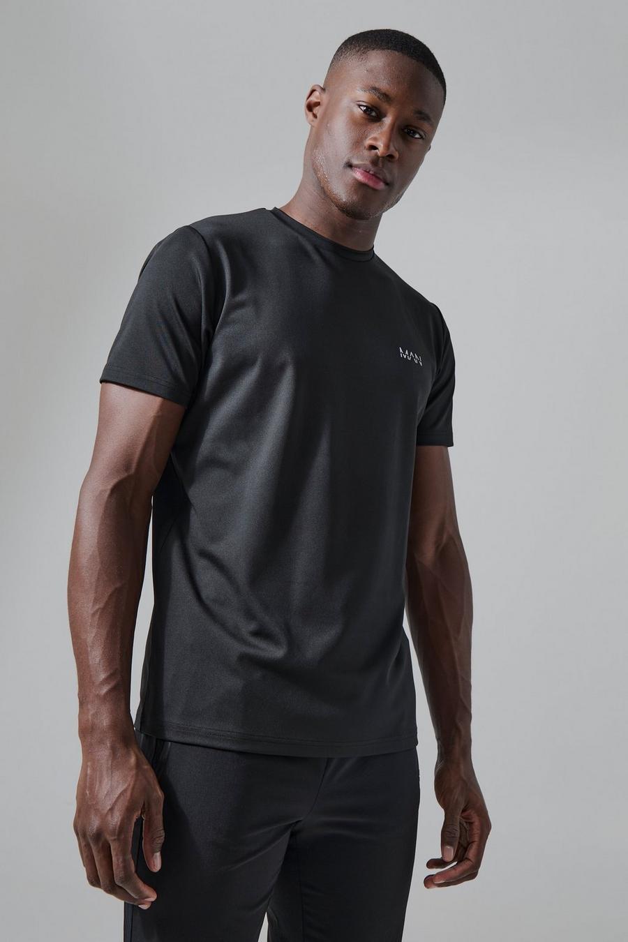 Man Active Performance Sport T-Shirt, Black
