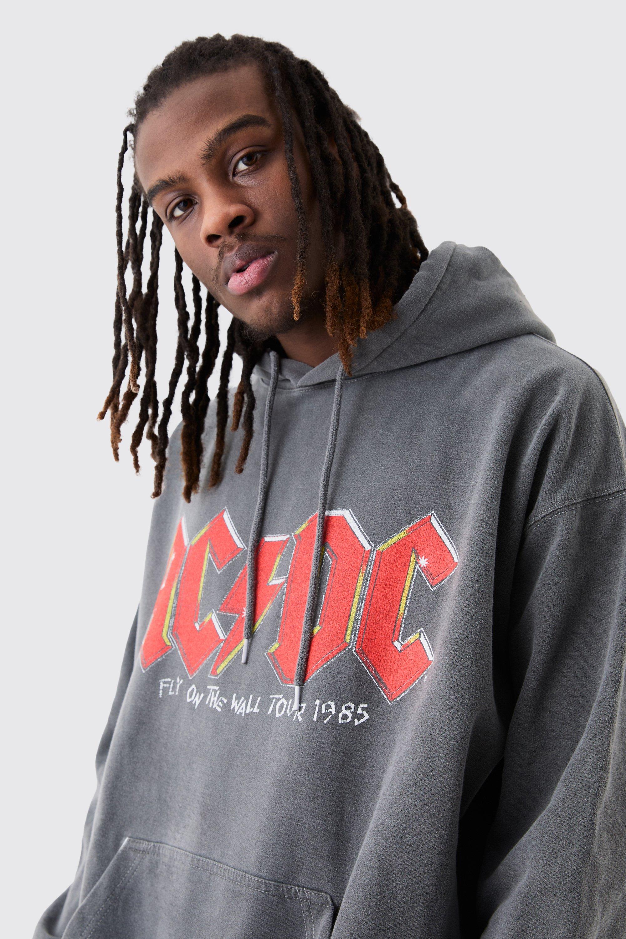 Sweat capuche oversize d lav imprim ACDC