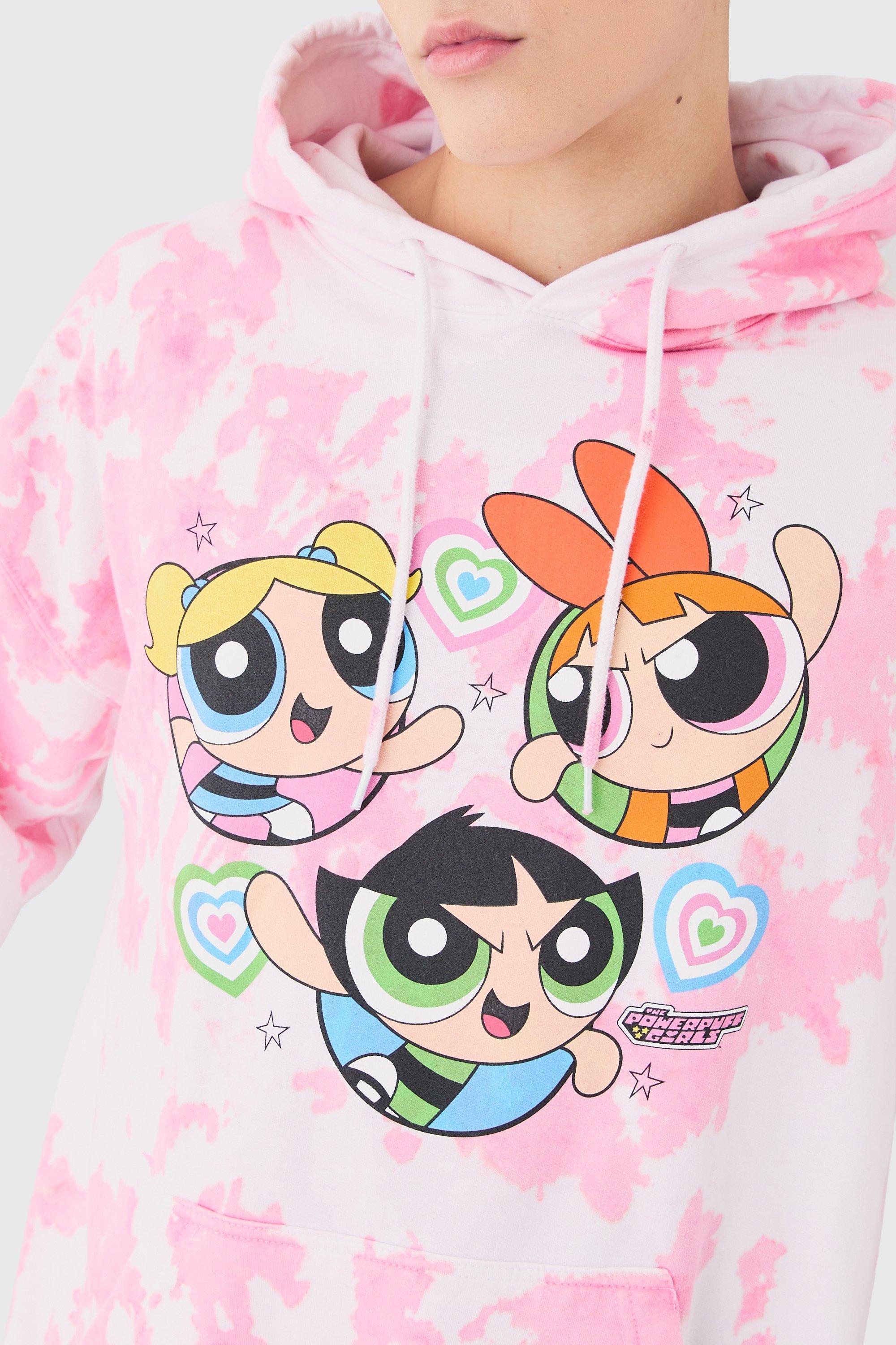 Oversized Wash Powerpuff Girls License Hoodie boohoo