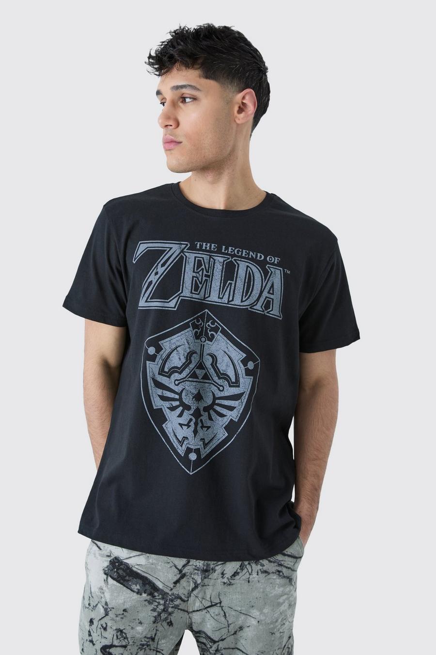 Black Oversized Legend of Zelda License T-shirt image number 1