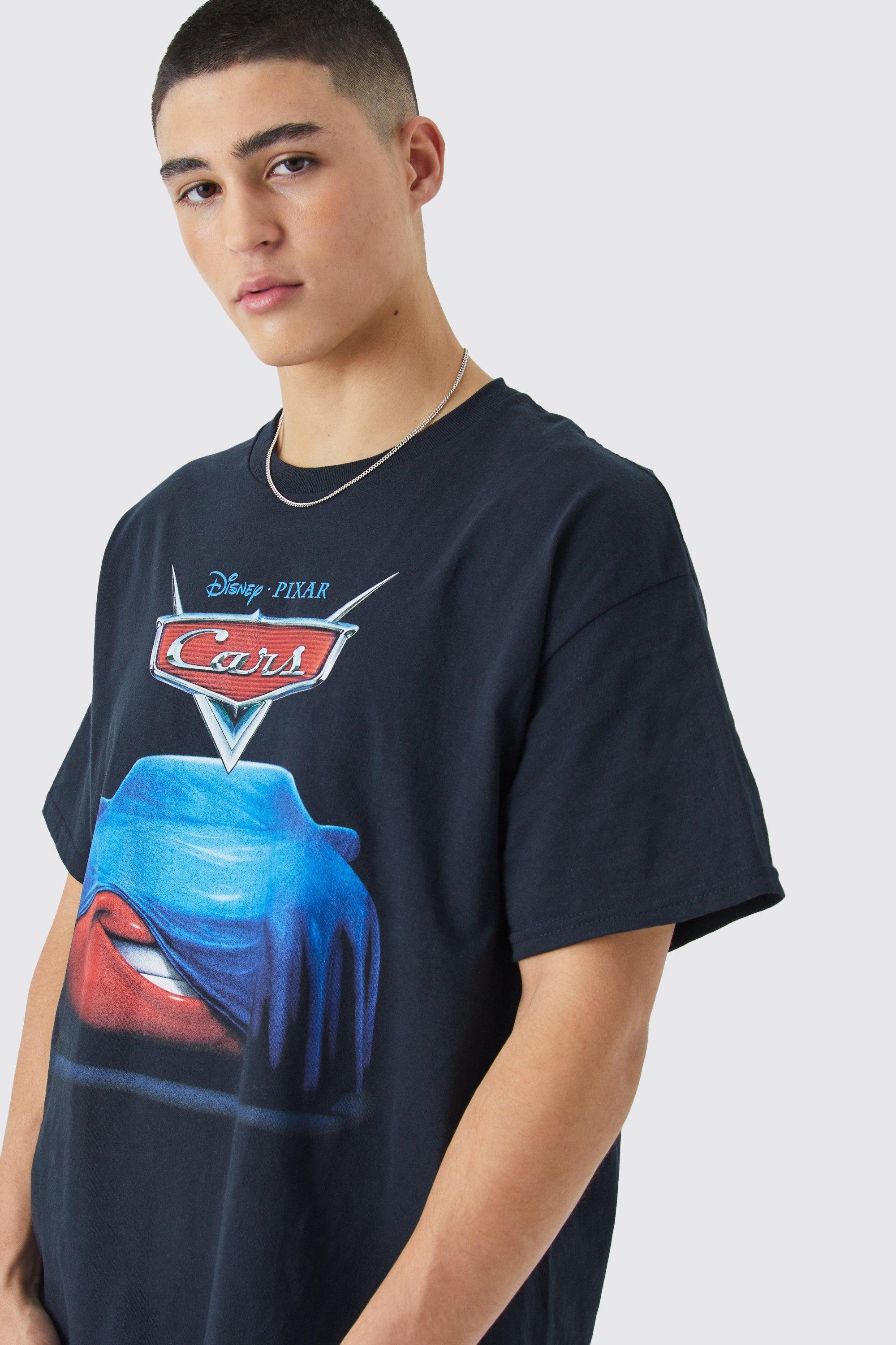 Men's Oversized Pixar Cars Lightning Mcqueen License T-shirt