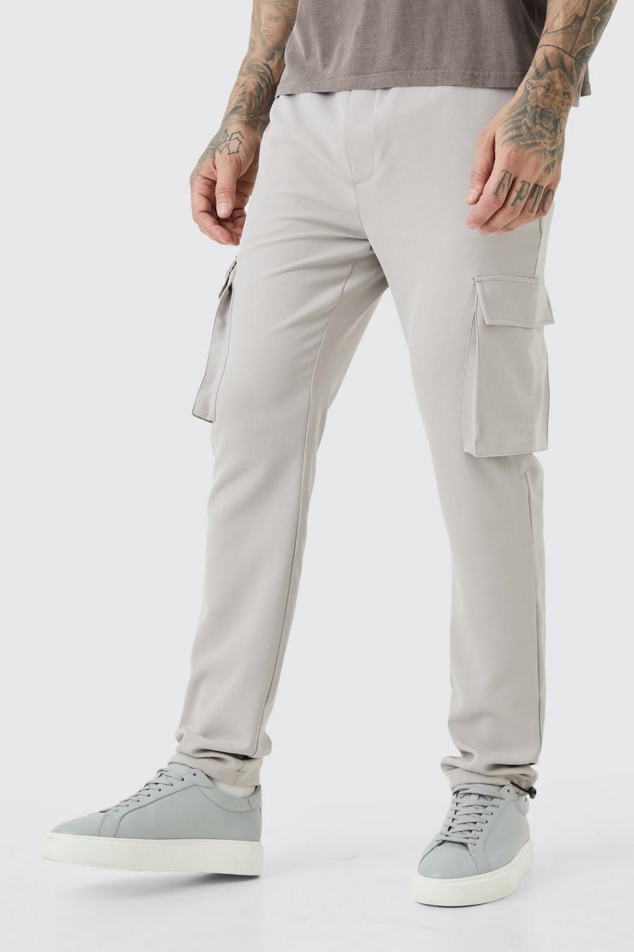 Pantaloni Cargo Tall Skinny Fit leggeri ed elasticizzati, Charcoal