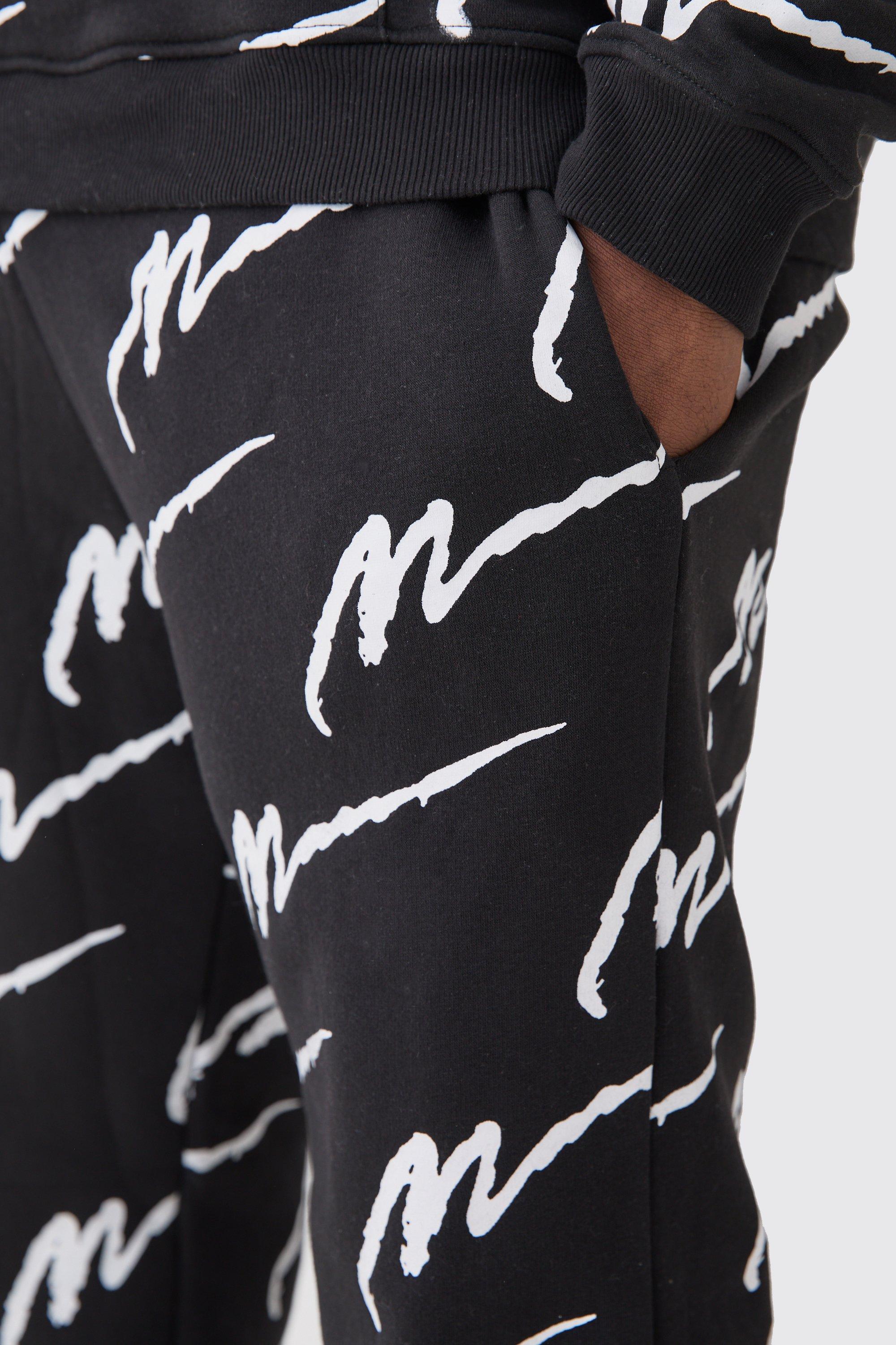 Plus Man Signature All Over Print Hoodie Tracksuit