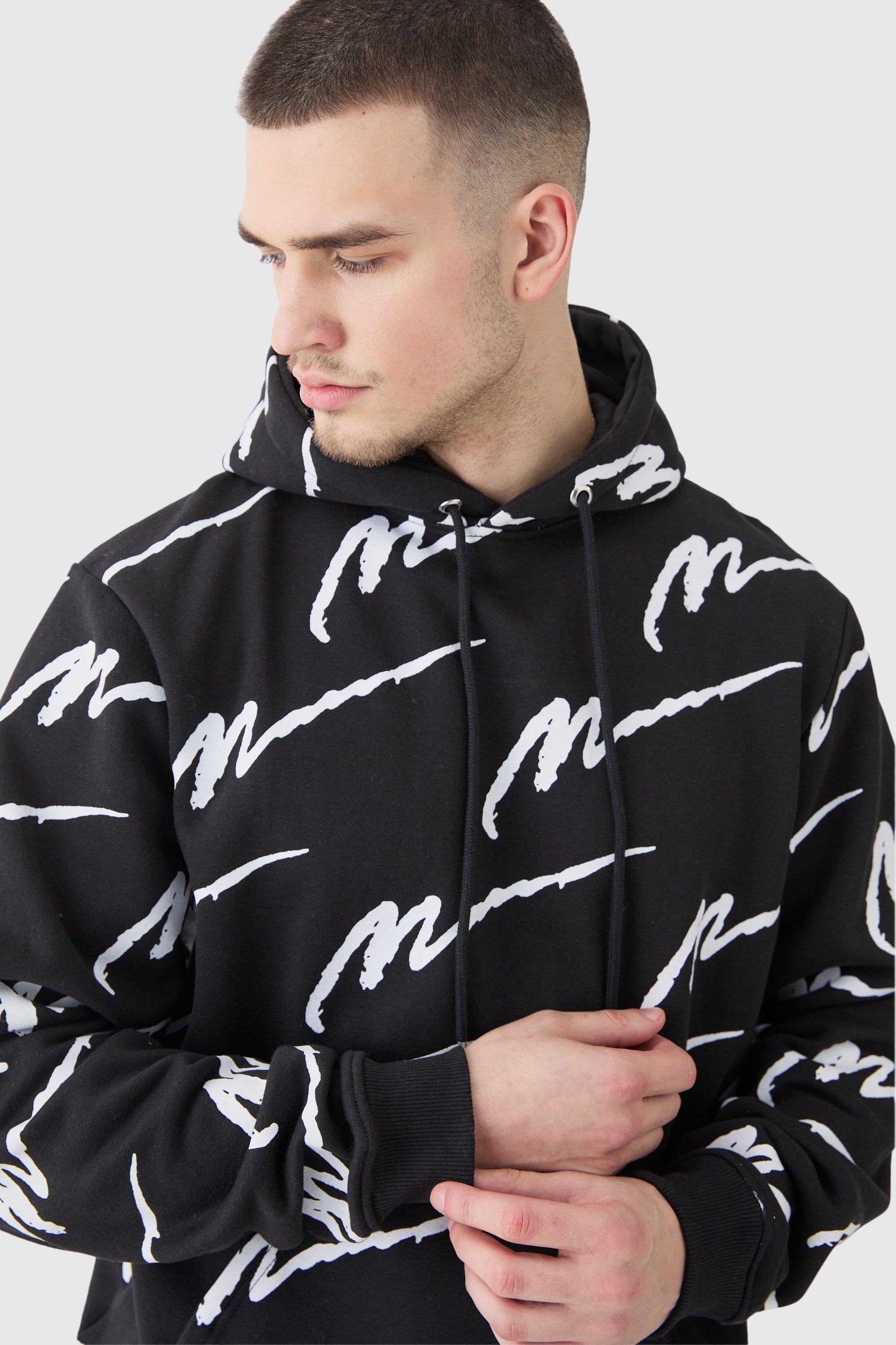 All over outlet man printed hoodie