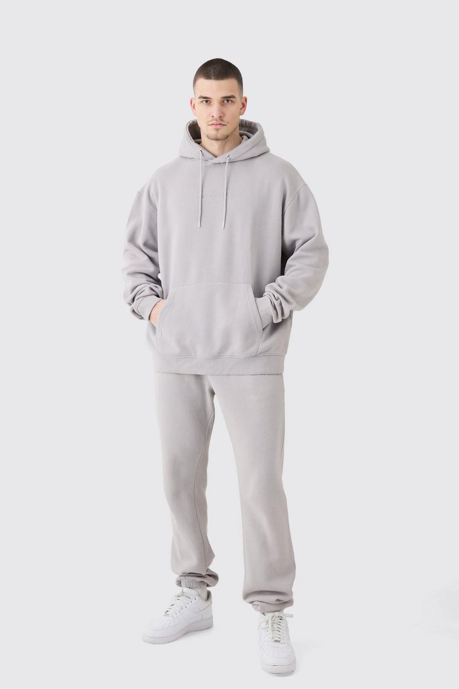 Grey marl Tall Man Signature All Over Print Hoodie Tracksuit