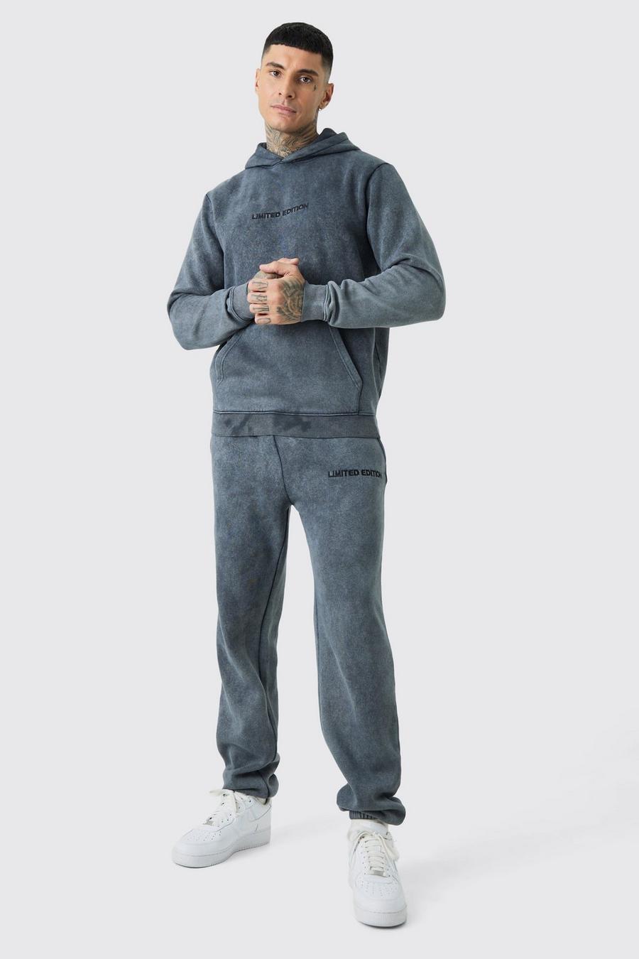 Charcoal gris Tall Limited Edition Washed Tracksuit