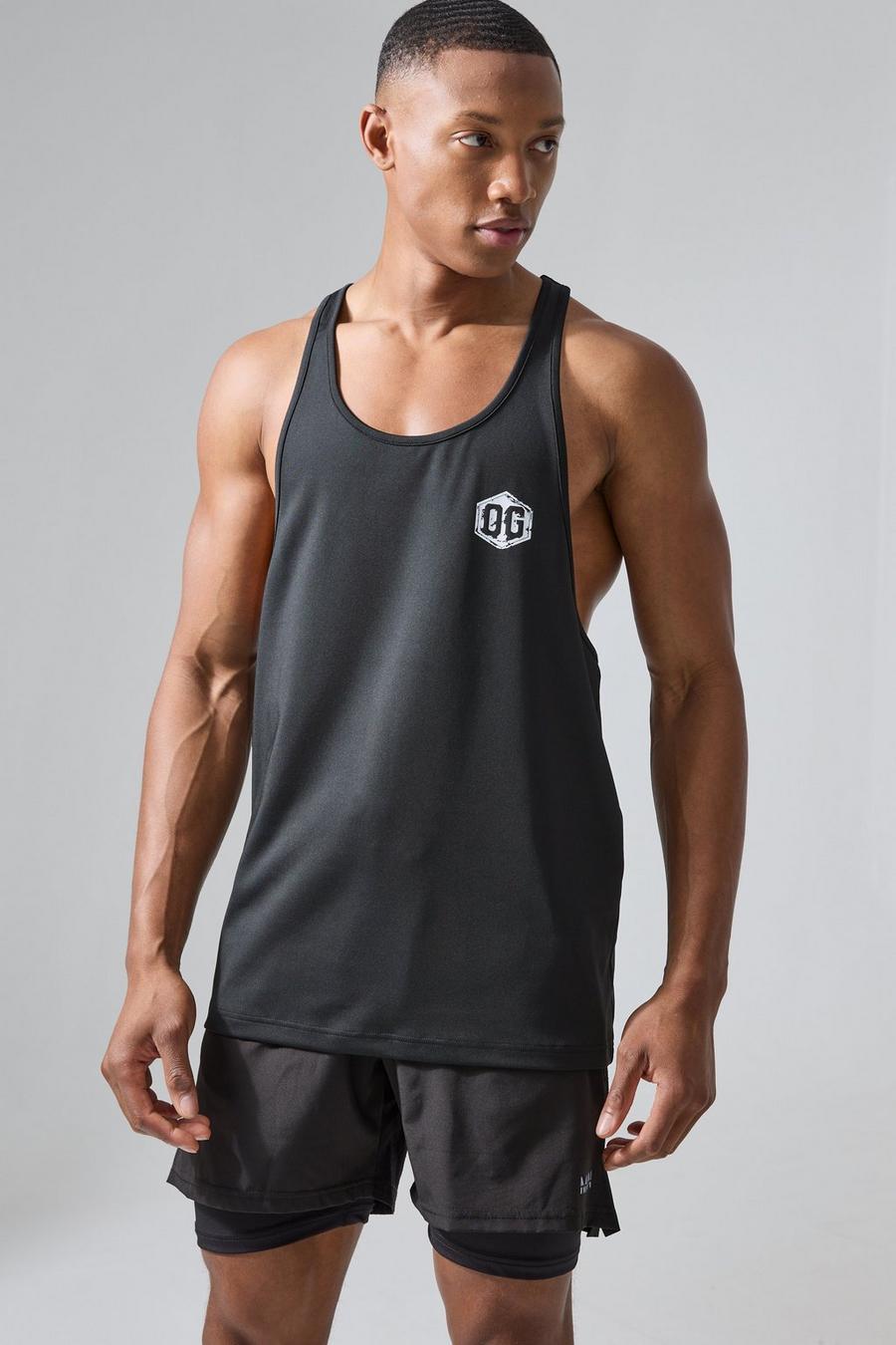 Black Man Active X Og Gym Performance Stringer Vest image number 1