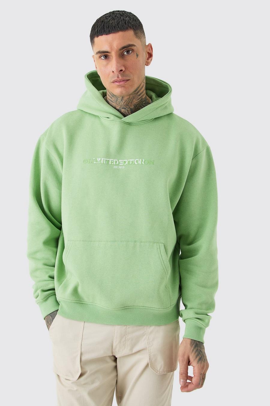 Sudadera Tall oversize recta con capucha Limited, Sage image number 1