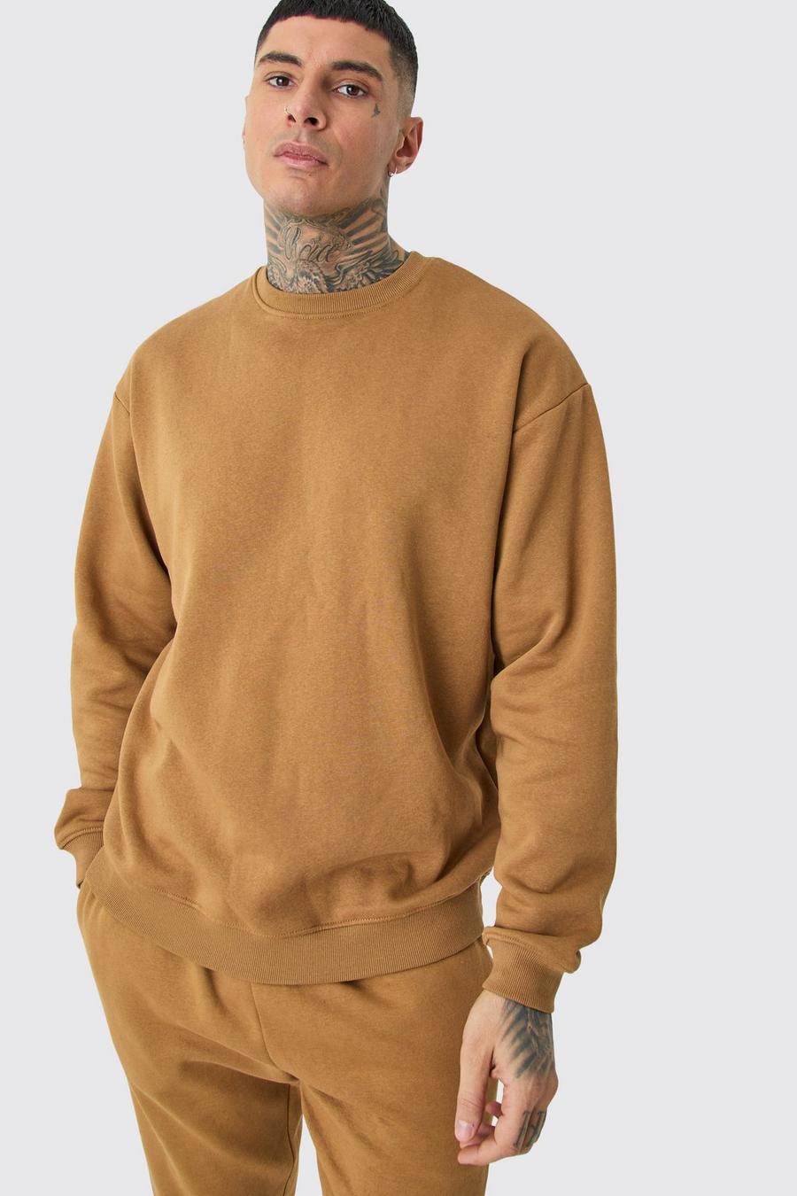 Tobacco Tall Oversize sweatshirt med rund hals