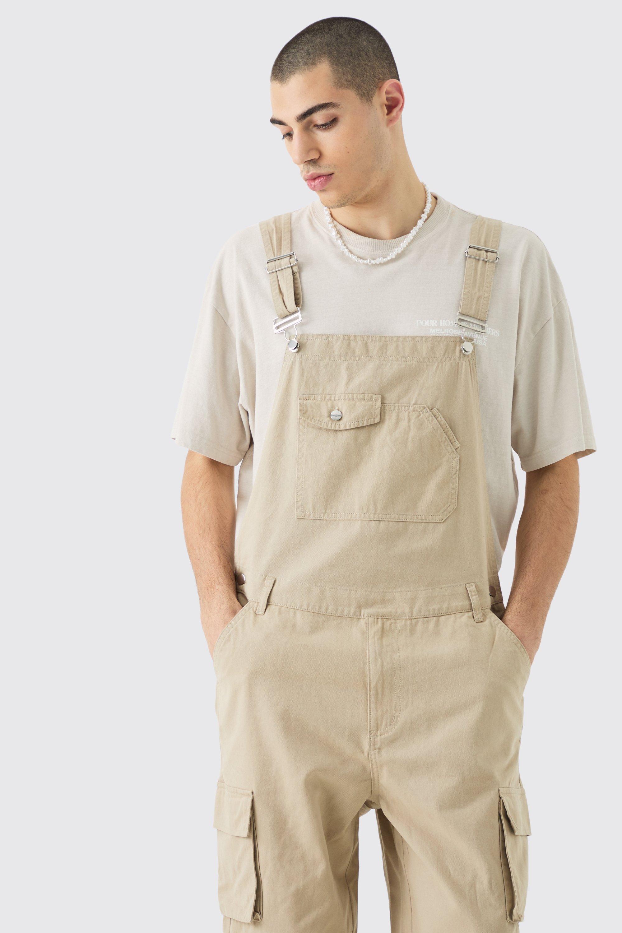 Beige 2024 dungarees mens