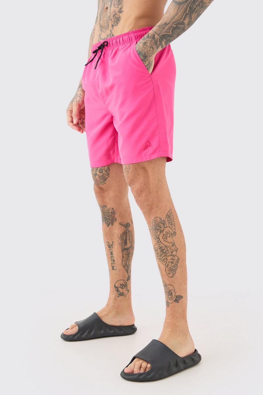 Pink Tall Middellange Man Zwembroek