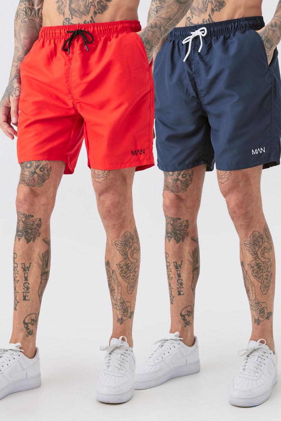 Tall - Lot de 2 shorts de bain mi-longs - MAN, Multi image number 1