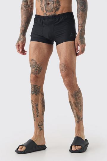 Black Tall Plain Trunk Swim Short