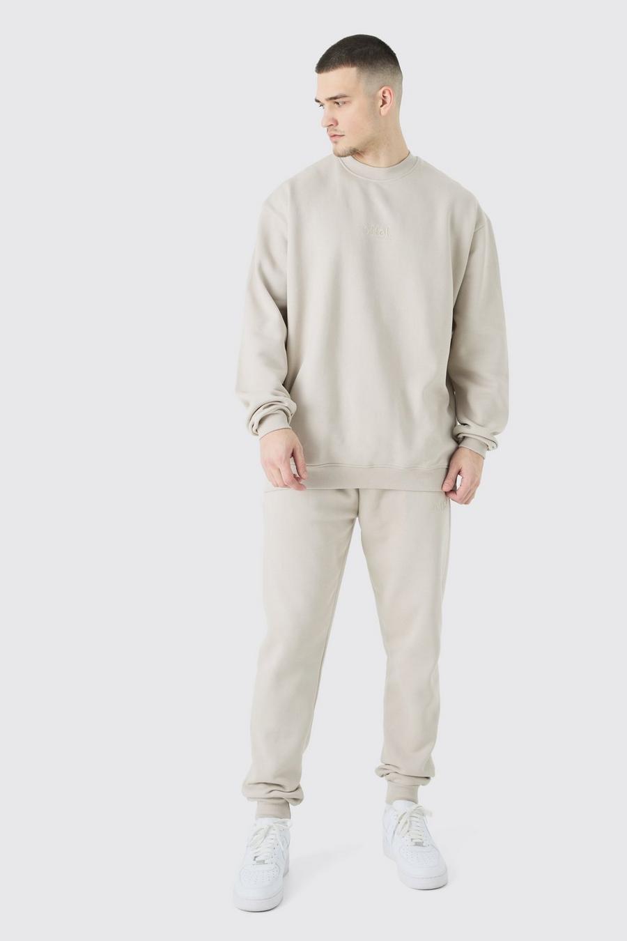 Stone beige Tall Offcl Oversized Extended Neck Sweatshirt Tracksuit