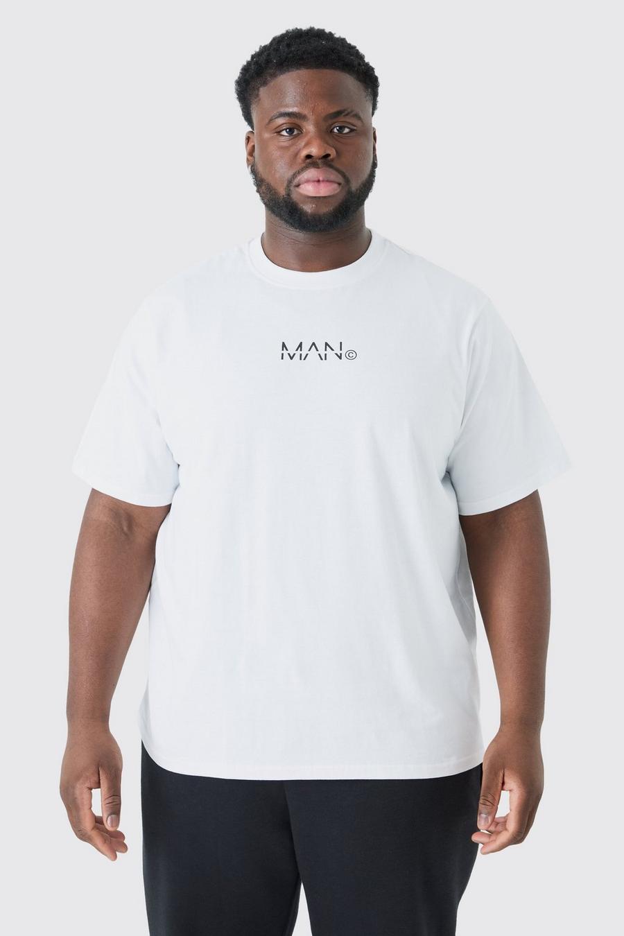 Plus T-Shirt mit Original Man-Print, White image number 1