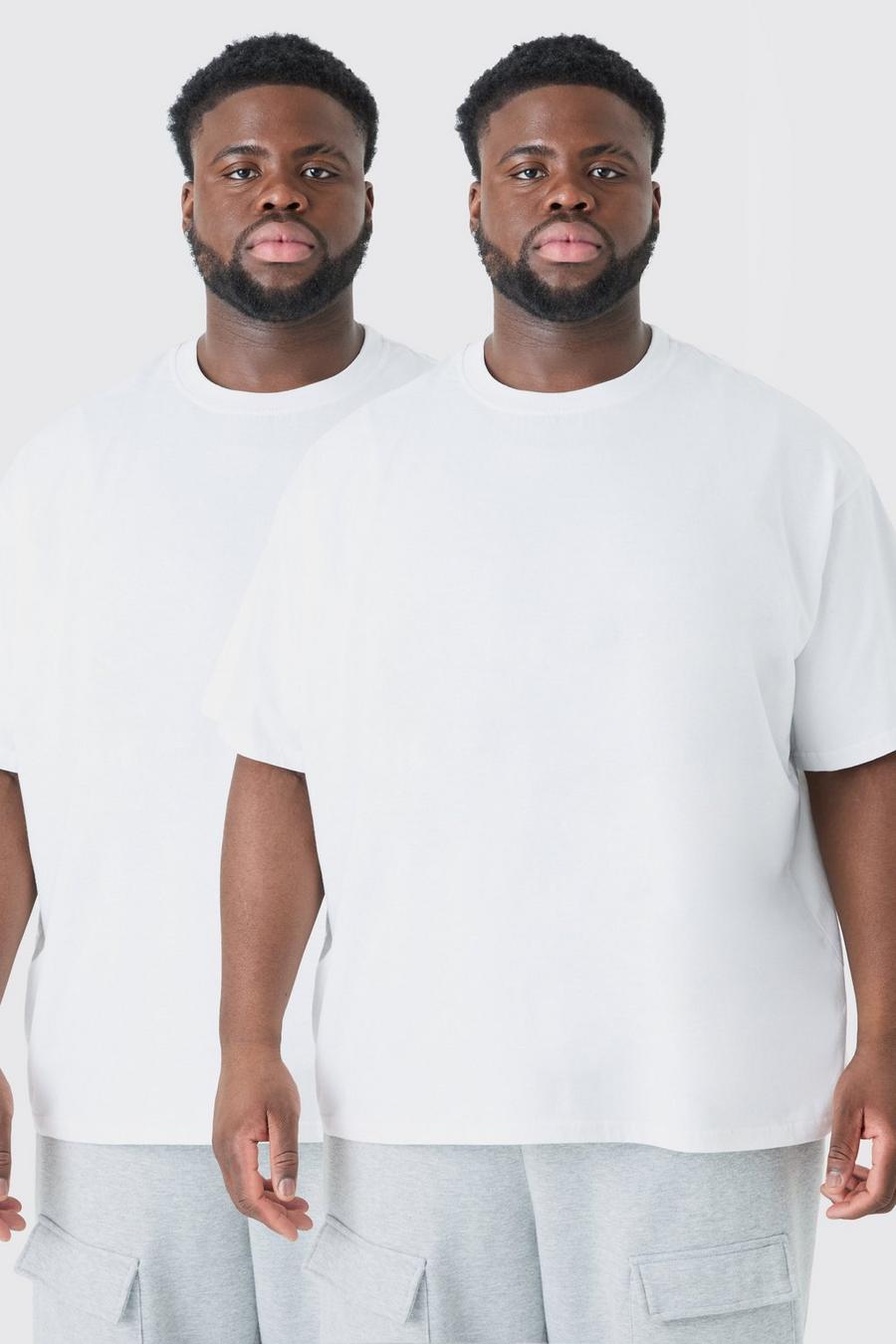 Pack de 2 camisetas Plus oversize, White image number 1