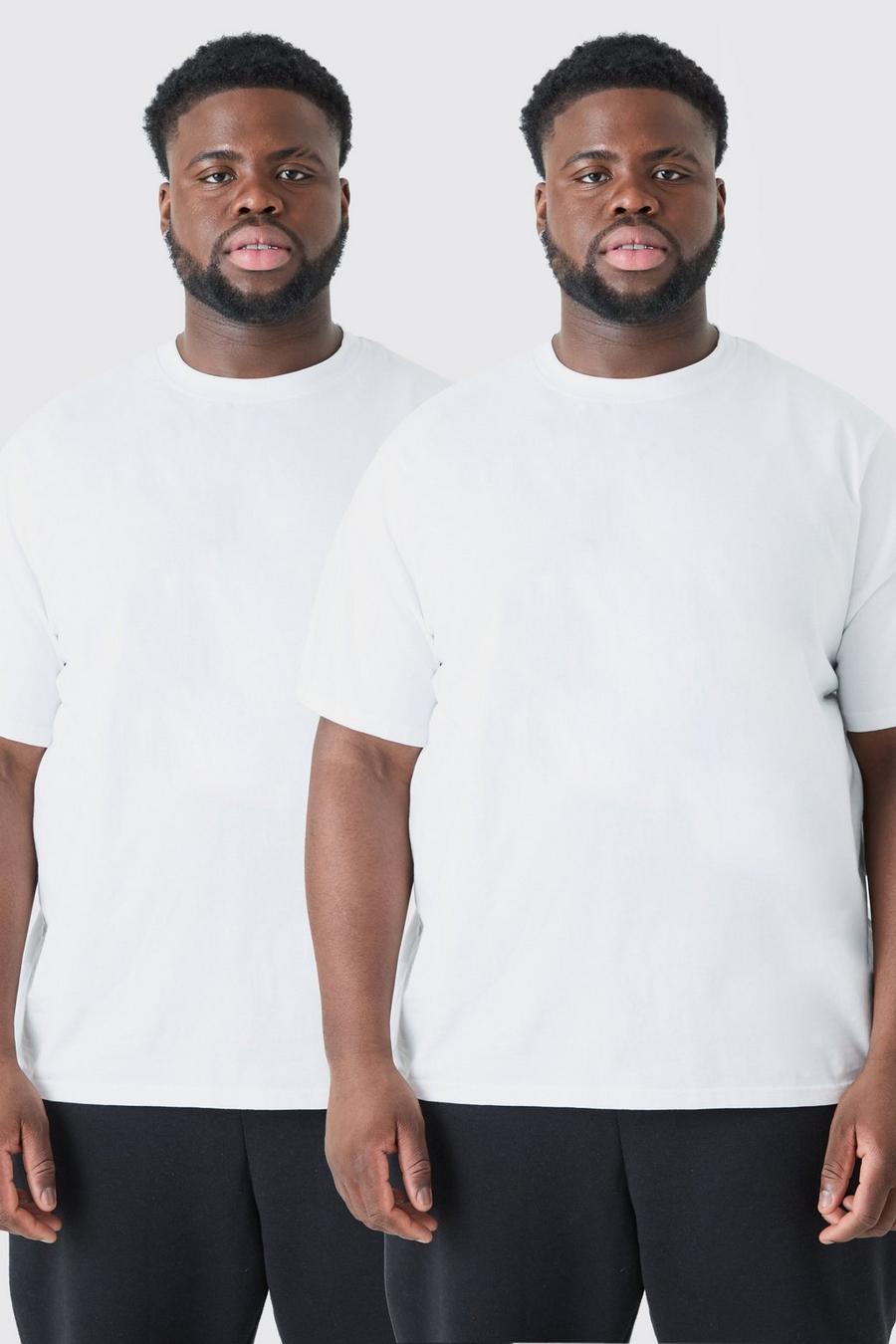 Pack de 2 camisetas Plus básicas, White image number 1