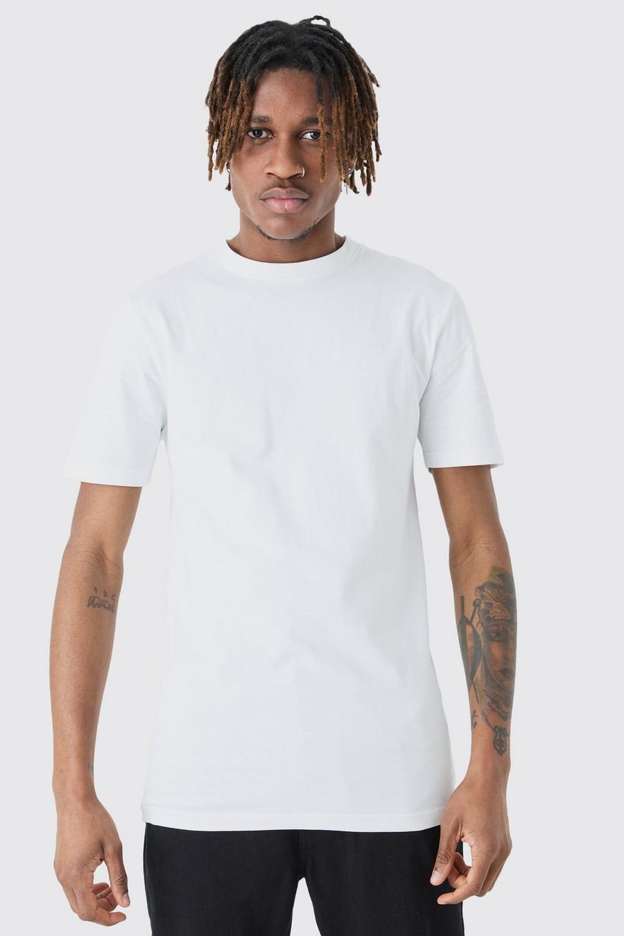 Camiseta Tall básica ajustada al músculo, White