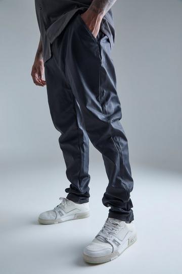 Black Plus Skinny Fit Coated Twill Trouser