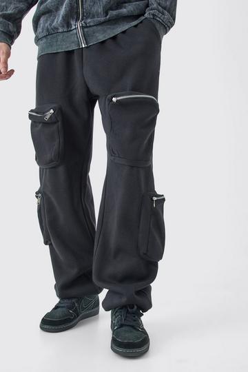 Black Tall Cargo Utility Sweatpant