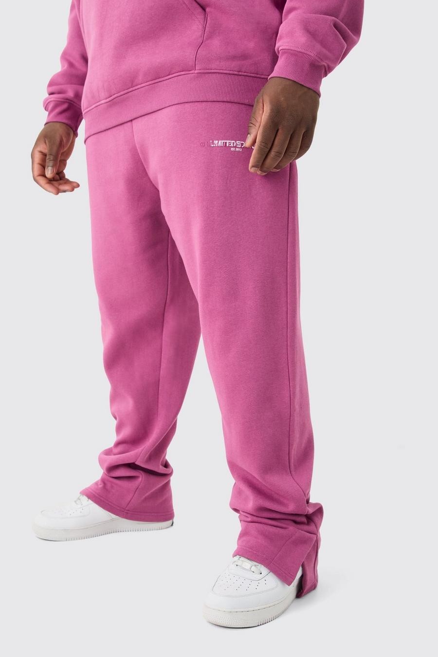 Pantaloni tuta Plus Size Regular Fit Limited con spacco sul fondo, Rose image number 1