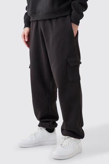 Black Oversized Fit Cargo Sweatpant