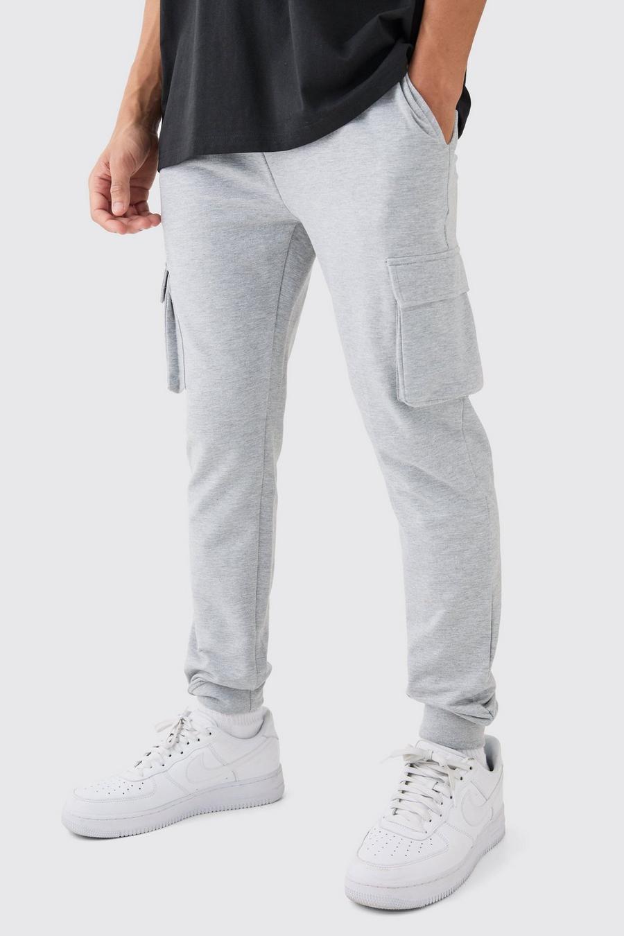 Pantaloni tuta Cargo Skinny Fit, Grey marl image number 1