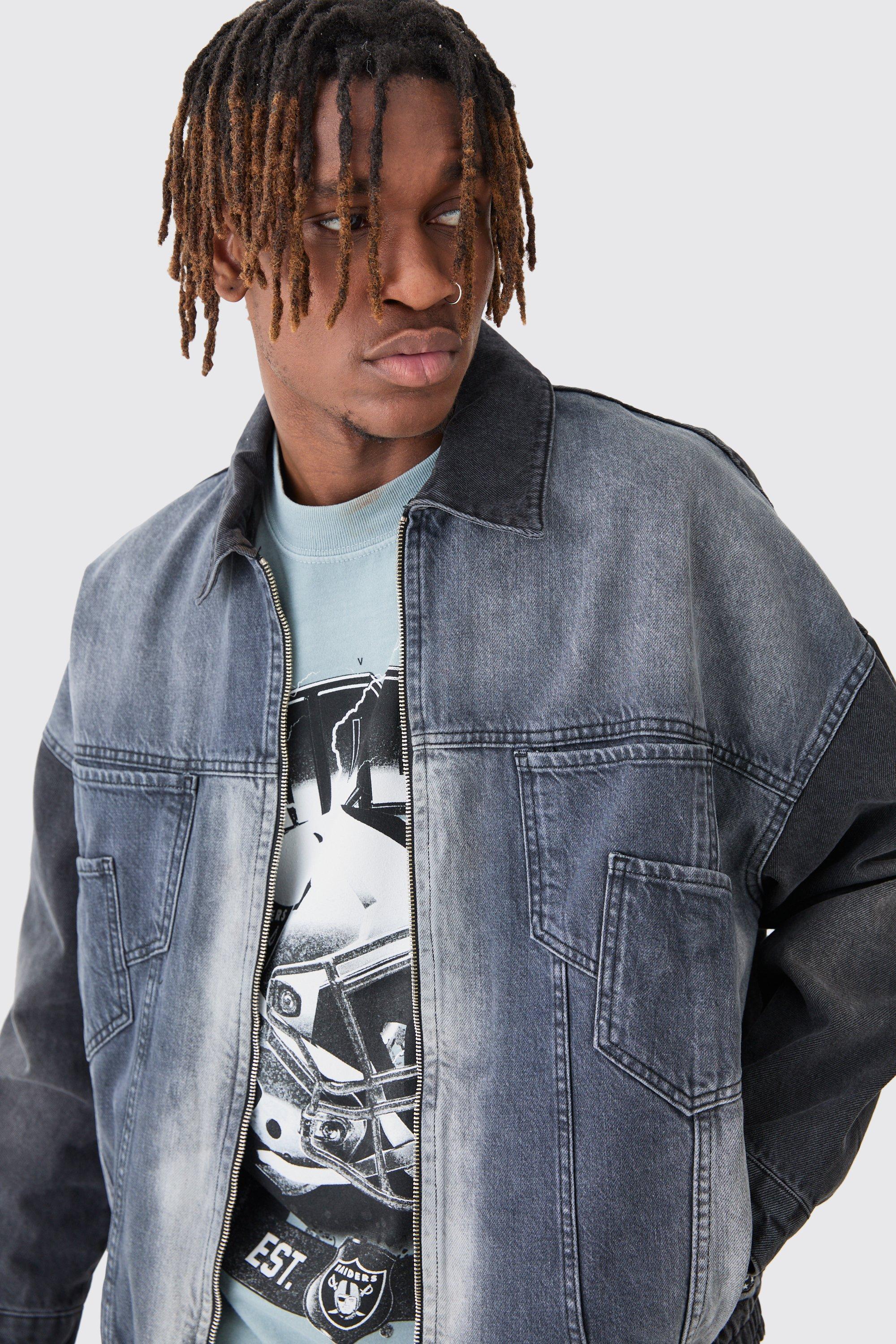 Charcoal grey hot sale denim jacket