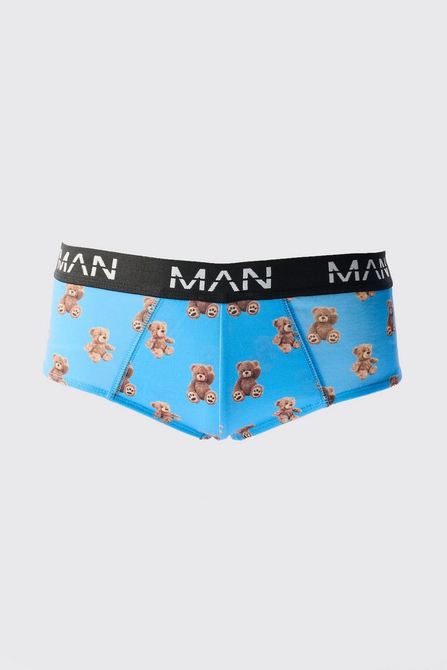 Blue Teddy Graphic Print Briefs image number 1