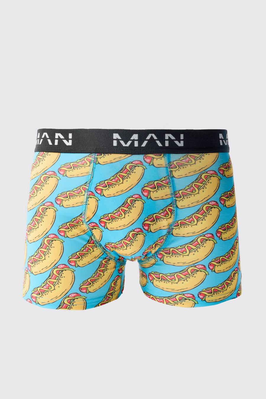 Green Hot Dog Print Boxers image number 1